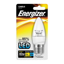 Energizer E27 LED Reglerbar Kronljus 6,2W 470 Lumen (40W)